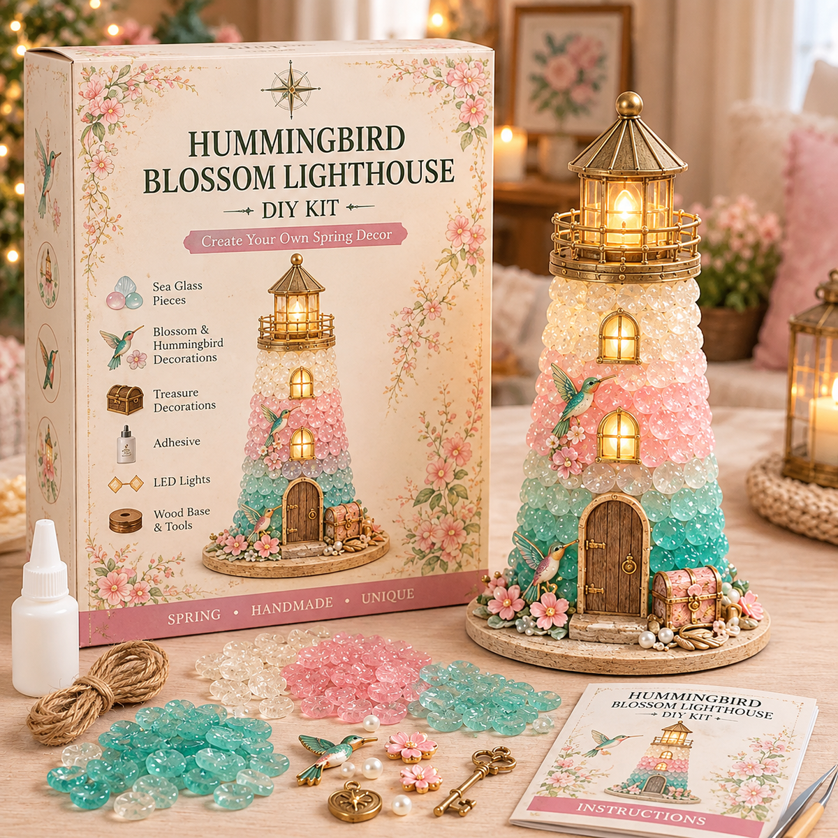 ✨Light‑Up Christmas Character Lighthouse | Complete DIY Craft Kit For Holiday Decor.