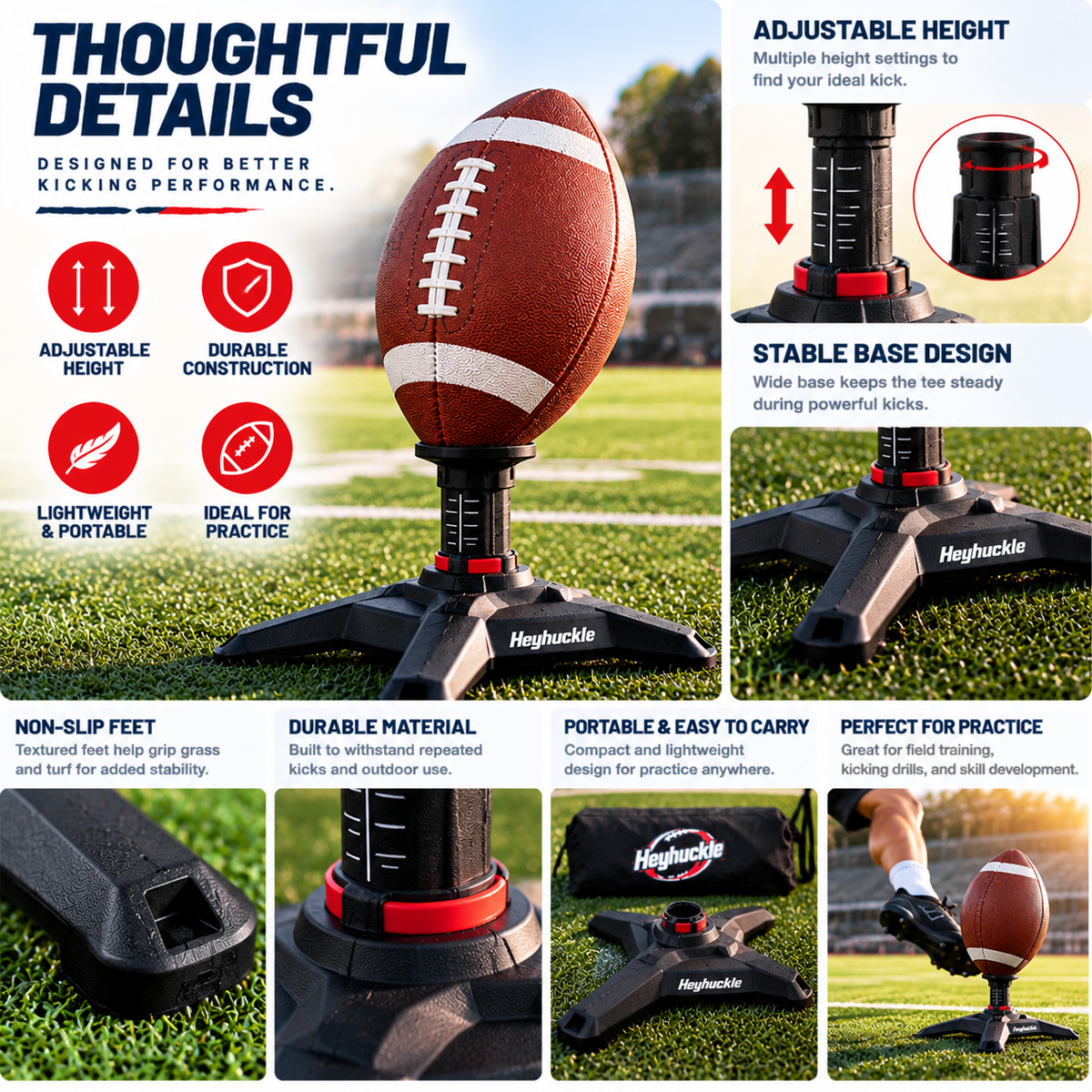 Heyhuckle Adjustable Kicking Tee