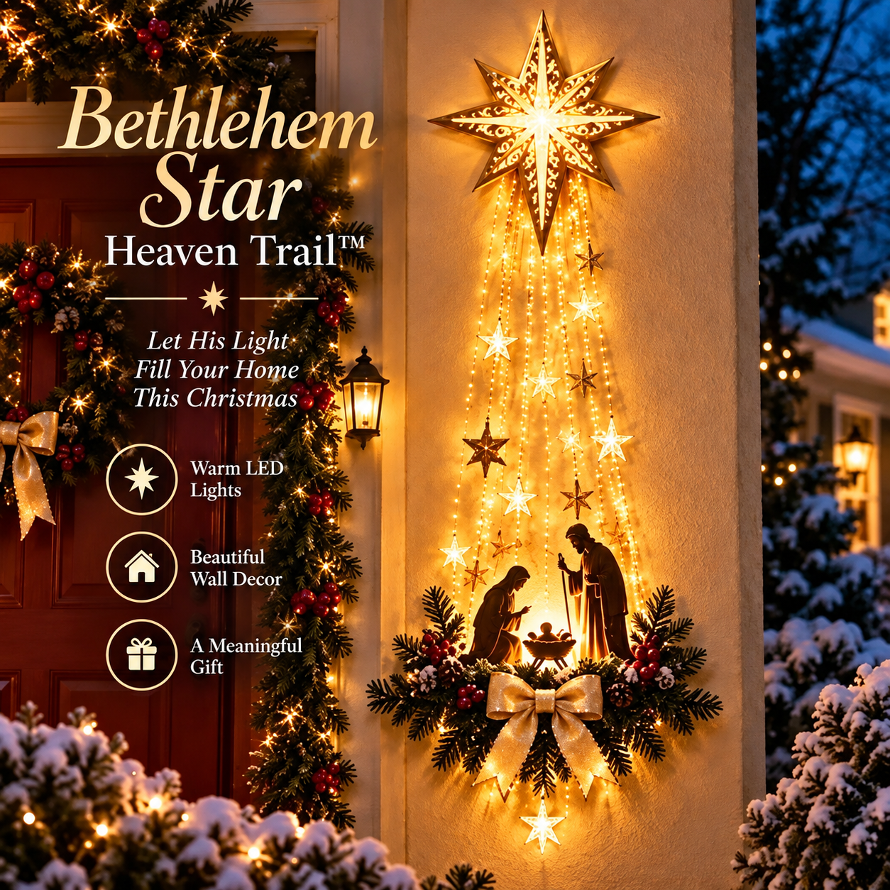 Light-Up Nativity Scene Wall Decor
