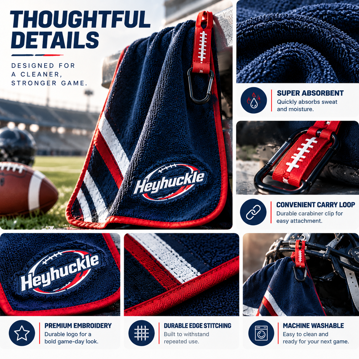 Heyhuckle Football Grip Towel