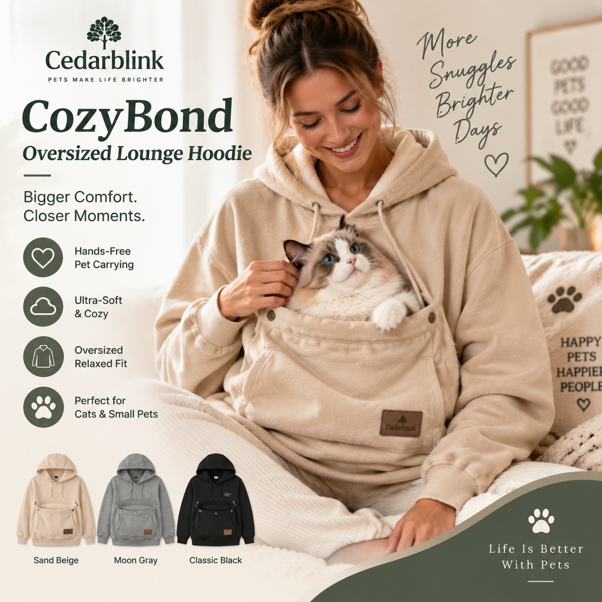 Cedarblink CozyBond Oversized Lounge Hoodie