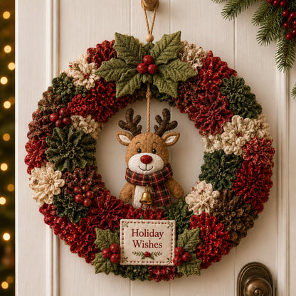 3D Fabric Poke Wreath DIY Kit – Christmas Craft Décor