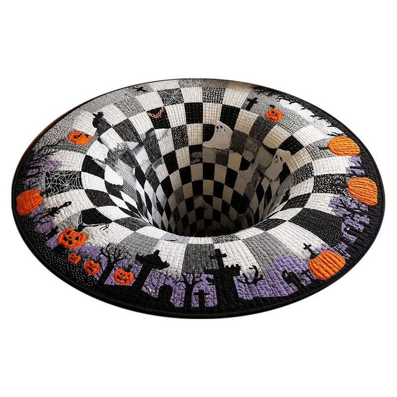 3D Vortex Halloween Rug: Watch Your Step… If You Dare!