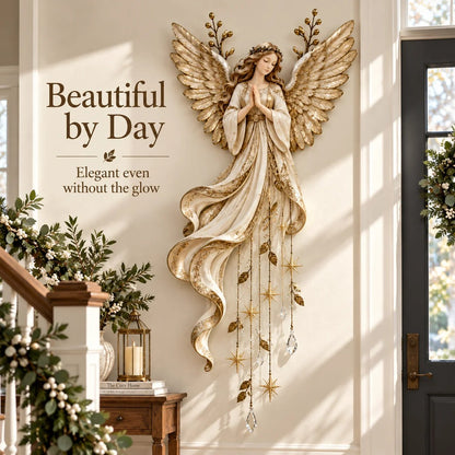 ✨Last Day 49% OFF✨Guardian Angel Starfall Cascade – Lighted Faith & Blessing Christmas Wall Decor✨